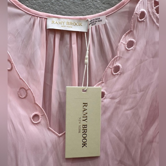 Ramy Brook Womens Top Size XS Pink Candy Rochelle V Neck Flutter Sleeve - Picture 7 of 9